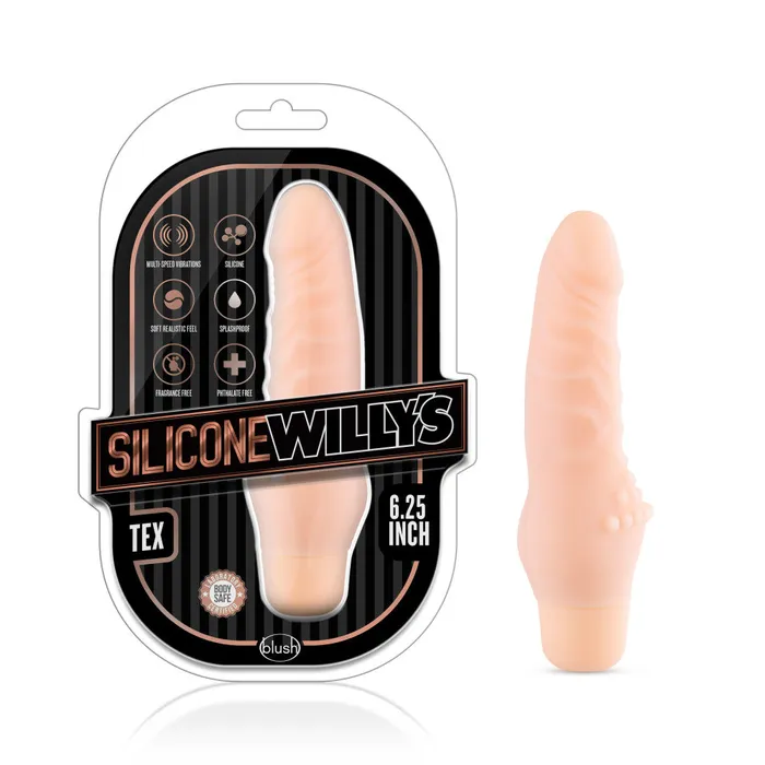 Blush Novelties Silicone Willys Tex 625 Inch Vibrating Dildo Vanilla Dildos