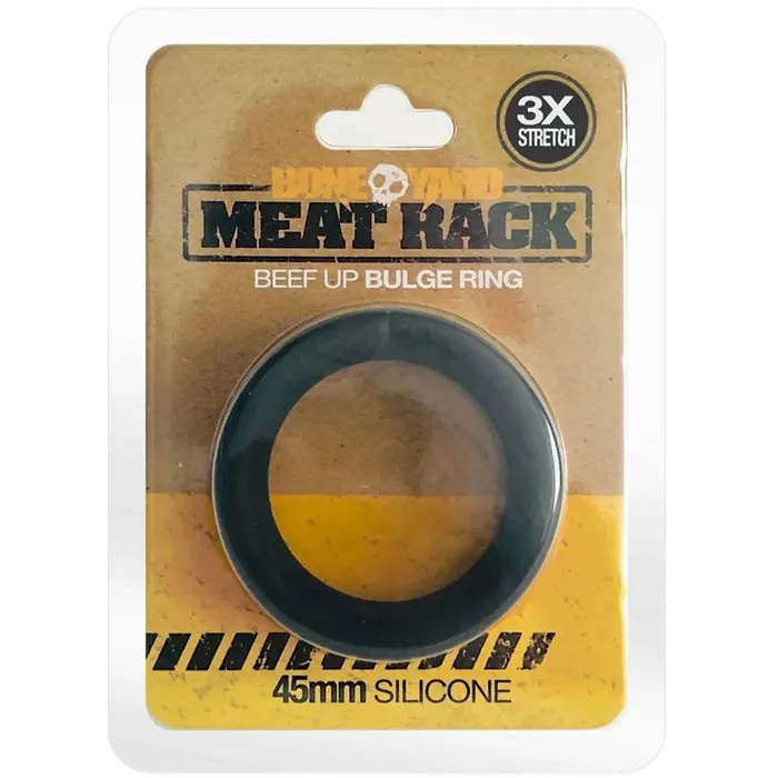 Boneyard Meat Rack Beef Up Bulge Ring Black 45 mm Silicone Cock Ring C1 Releasing Male Sex Toys