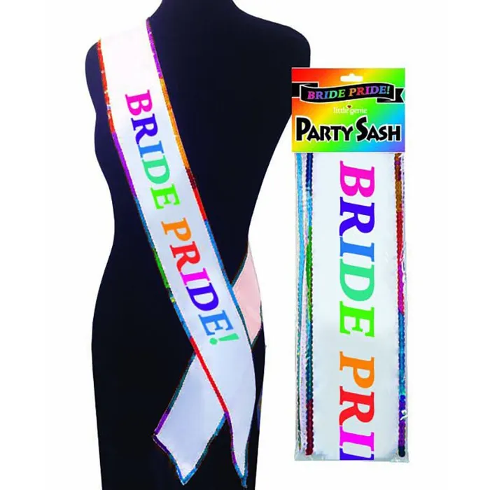 Bride Pride Sash White Little Genie Vibrators