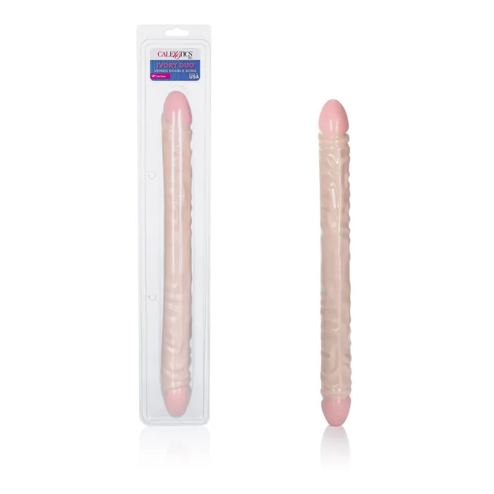 California Exotic Dildos Ivory Duo 18 Inches Veined Double Dong