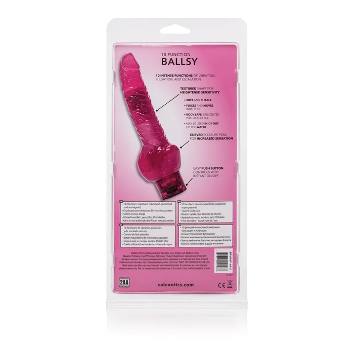 California Exotic Vibrators 10 Function Ballsy 7 Inches Hot Pink