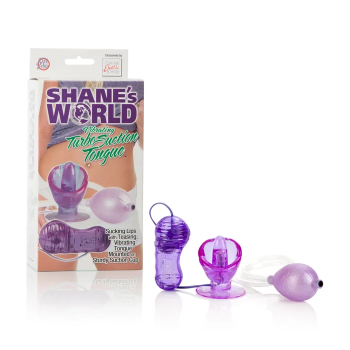 California Exotic Vibrators Shanes World Vibrating Turbo Suction Tongue Purple