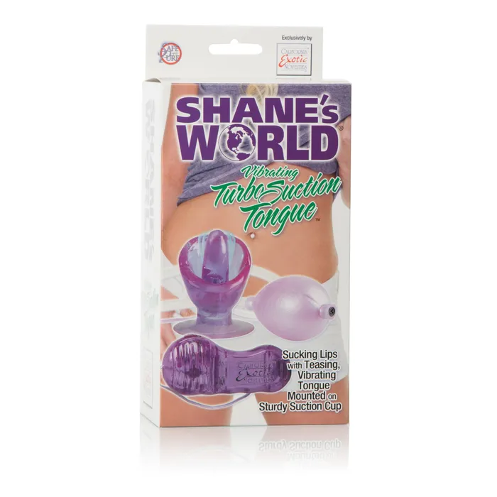 California Exotic Vibrators Shanes World Vibrating Turbo Suction Tongue Purple