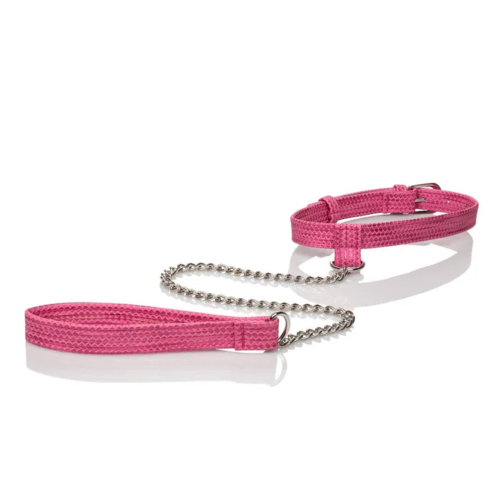 California Exotic Vibrators Tickle Me Pink Collar With Leash