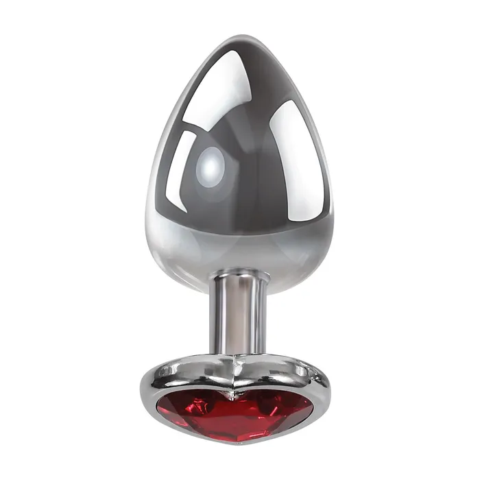 Curve Toys Male Sex Toys Adam Eve Red Heart Gem Anal Plug Large RedChrome