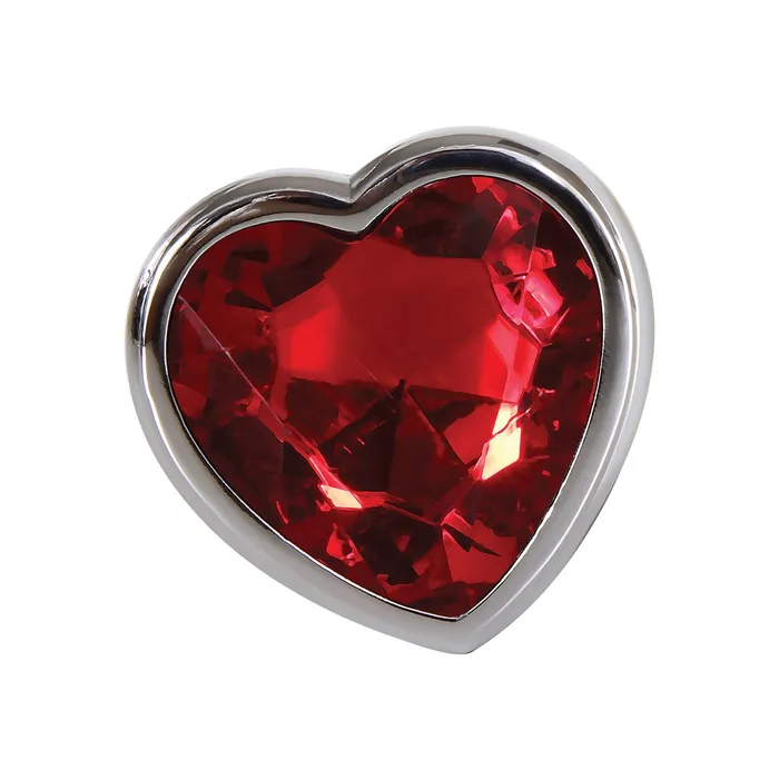 Curve Toys Male Sex Toys Adam Eve Red Heart Gem Anal Plug Large RedChrome