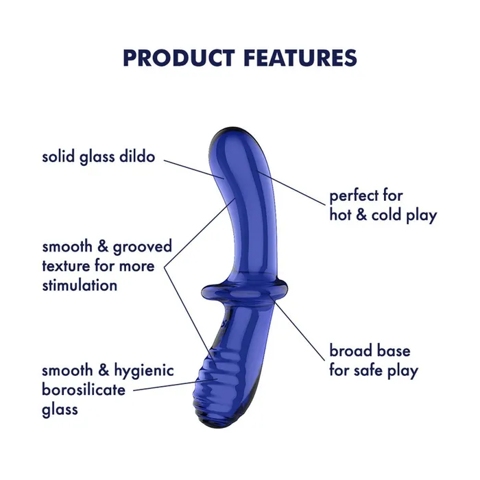 Dildos Satisfyer Double Crystal Blue Glass Double Ended Dildo Satisfyer