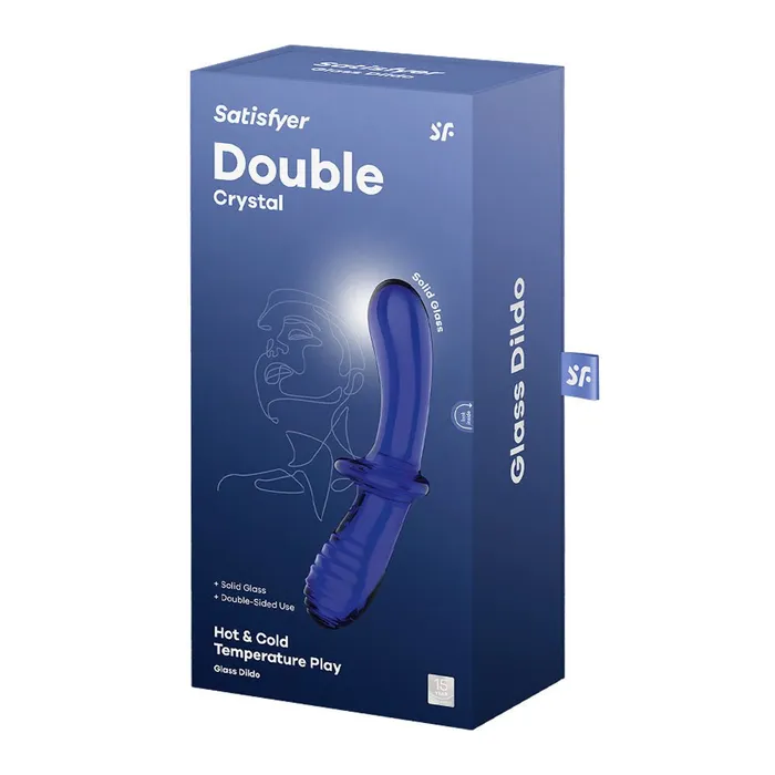 Dildos Satisfyer Double Crystal Blue Glass Double Ended Dildo Satisfyer