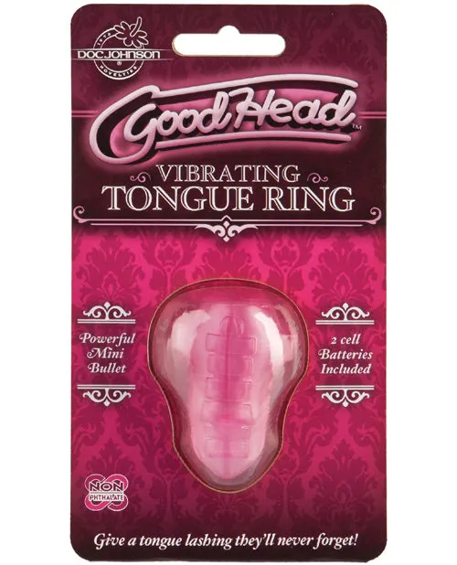 Doc Johnson Male Sex Toys GoodHead Vibrating Tongue Ring Pink