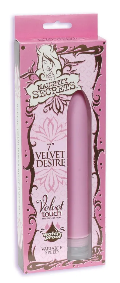 Doc Johnson Vibrators Naughty Secret 7 inch Velvet Desire Waterproof Vibe Pink