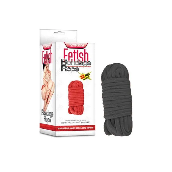 Fetish Bondage Rope Black 10 m Length Lovetoy Couples