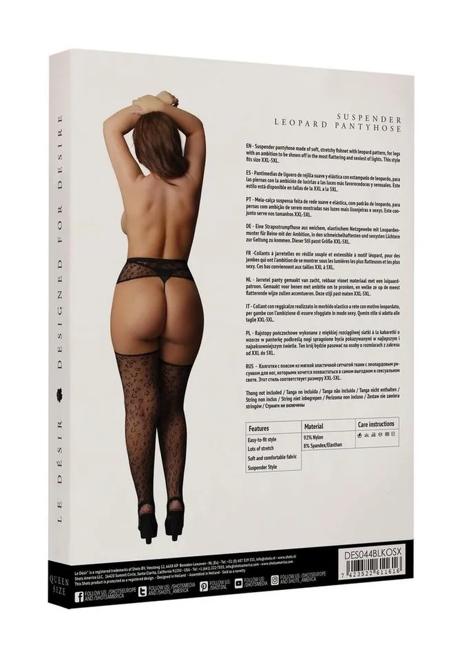 Le Desir Vibrators Le Desir Suspender Leopard Pantyhose