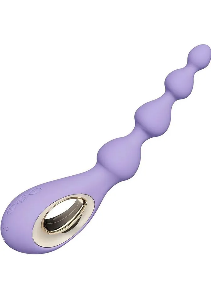 Lelo Male Sex Toys Soraya Rechargeable Silicone Anal Beads Violet Dusk