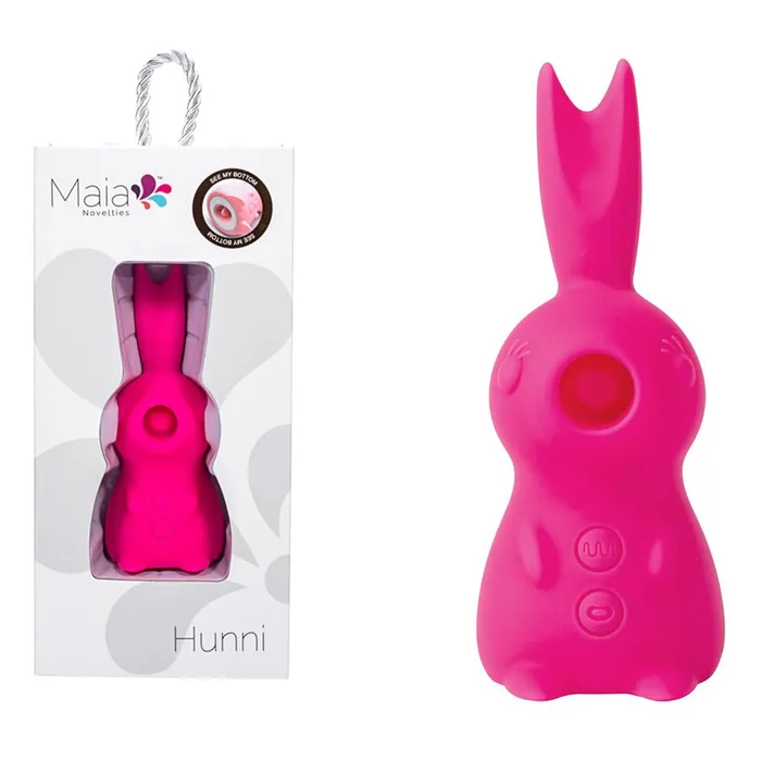 Maia HUNNI Pink USB Rechargeable Sucking Licking Vibrating Stimulator Maia Toys Vibrators