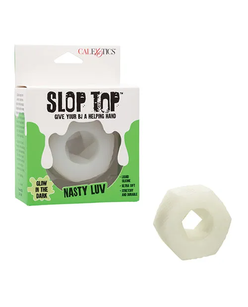 Male Sex Toys California Exotic Novelties Slop Top Glow in the Dark Nasty Luv Stroker White