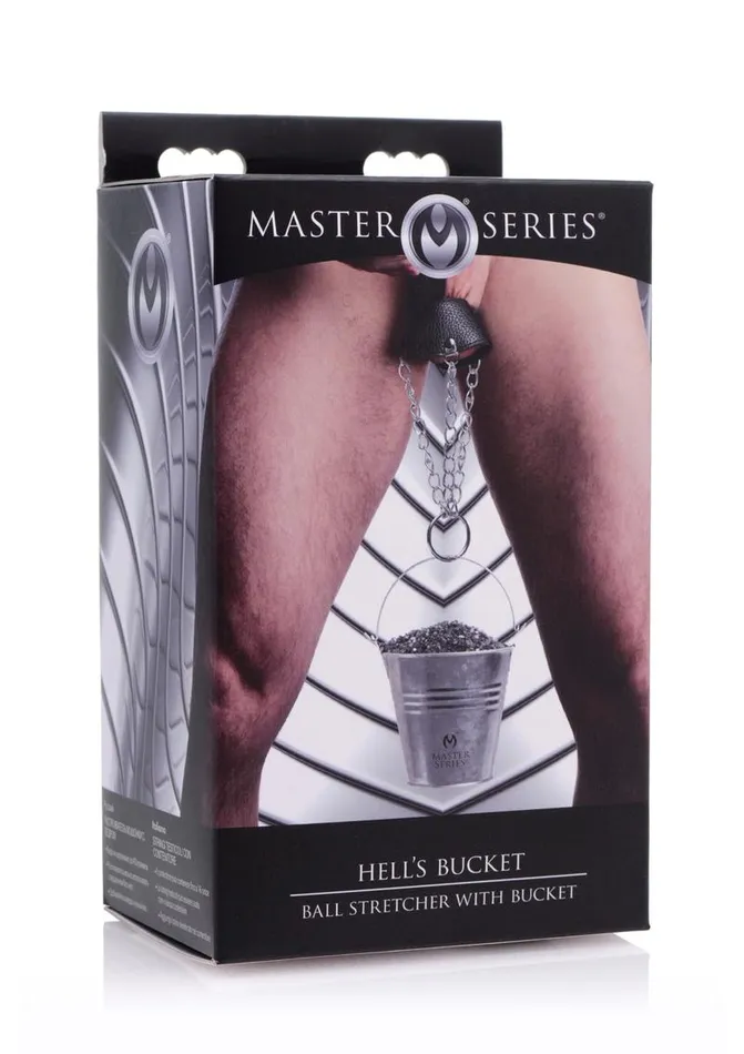 Male Sex Toys Master Series Master Series Hells Bucket Ball Stretcher with Bucket