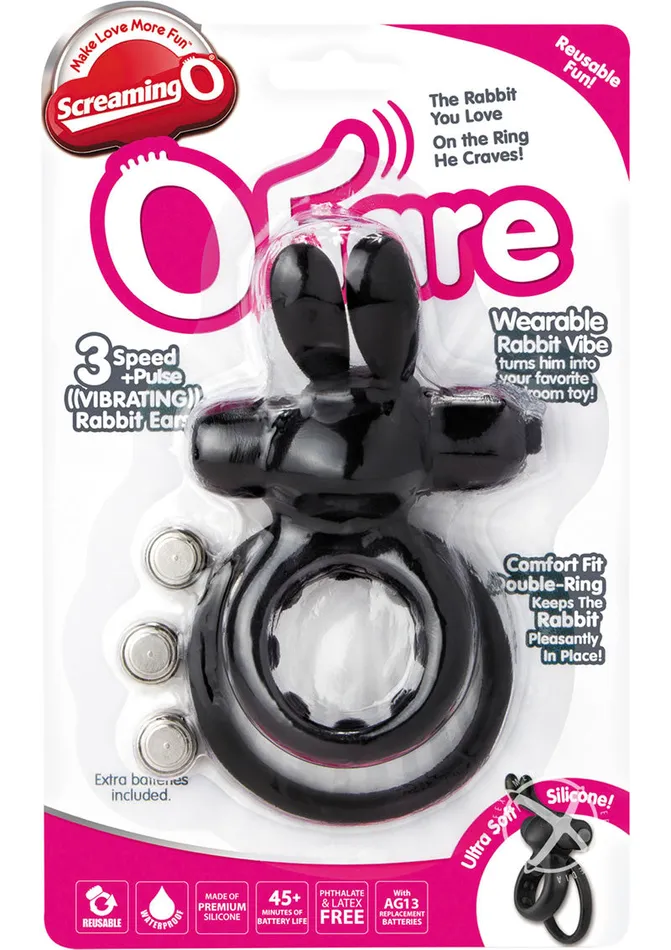 Male Sex Toys Screaming O Ohare Silicone Vibrating Rabbit Cock Ring Waterproof