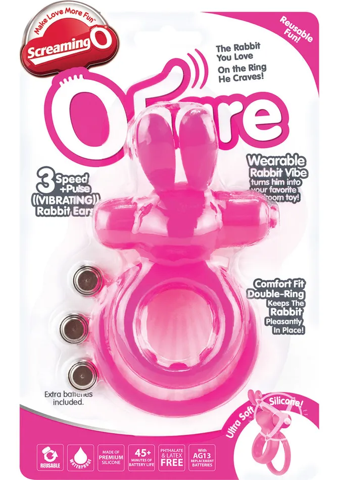 Male Sex Toys Screaming O Ohare Silicone Vibrating Rabbit Cock Ring Waterproof