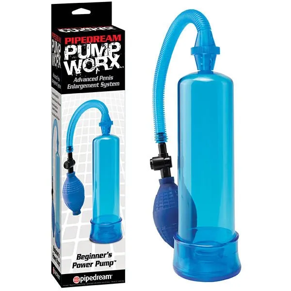 Pipedream Pump Worx Beginners Power Pump Blue Penis Pump Male Sex Toys