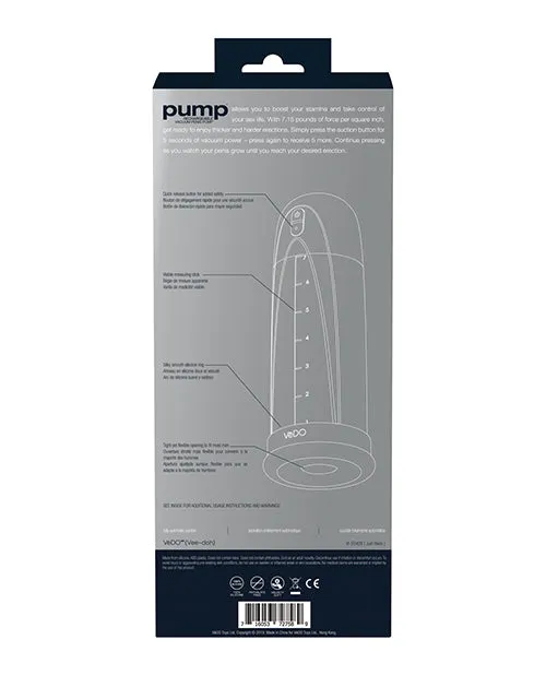 Savvy Co Male Sex Toys VeDO Pump Rechargeable Vacuum Penis Pump Just Black