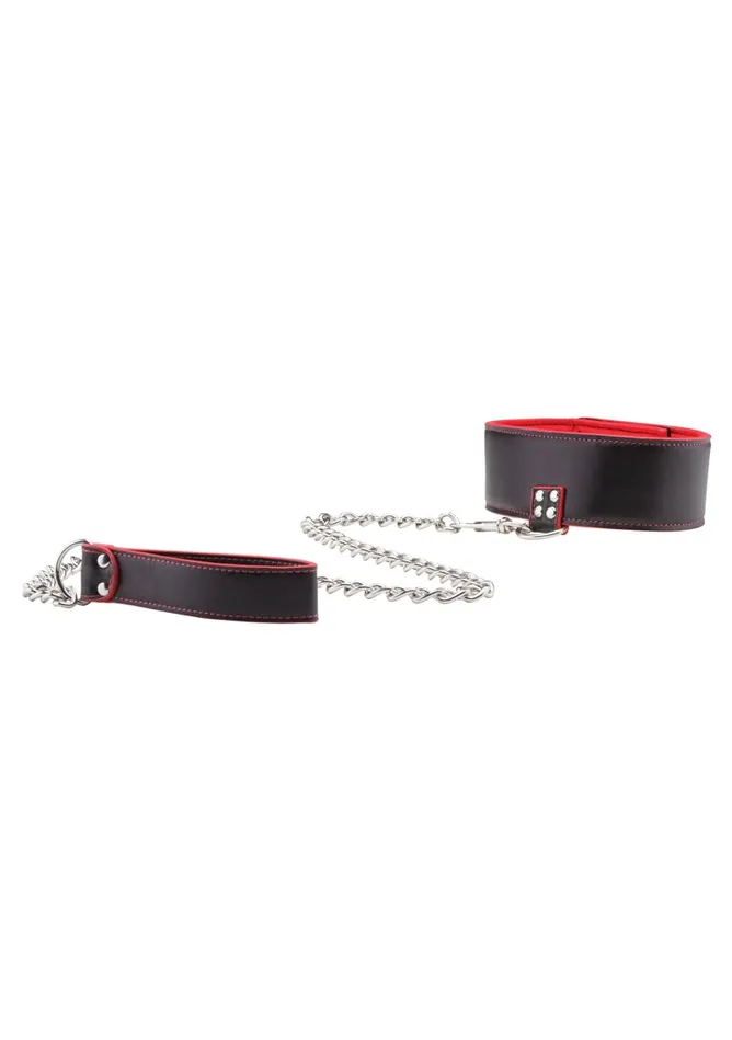 Shots Ouch Vibrators Reversible Collar with Leash Red