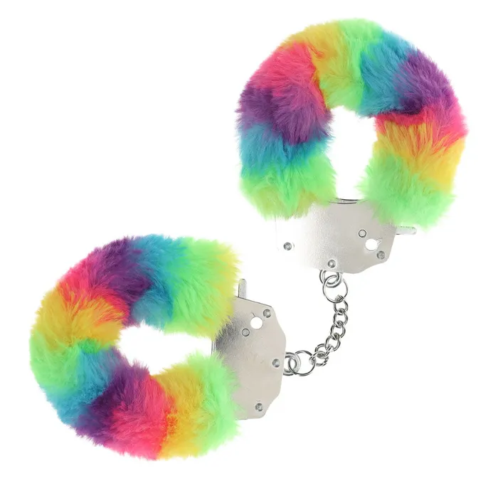 Shots Toys OUCH HeavyDuty Fluffy Cuffs Multicoloured Fluffy Restraints Couples