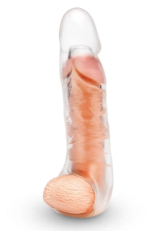 Size Up Extra Girthy Clear View Penis Extender with Ball Loop Size Up Male Sex Toys