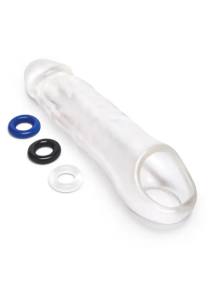 Size Up Extra Girthy Clear View Penis Extender with Ball Loop Size Up Male Sex Toys