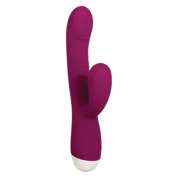 Vibrators Evolved Evolved Double Tap Burgundy Red 222 cm USB Rechargeable Rabbit Vibrator