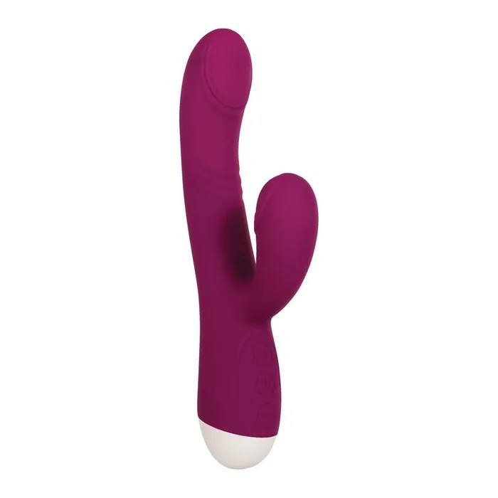 Vibrators Evolved Evolved Double Tap Burgundy Red 222 cm USB Rechargeable Rabbit Vibrator