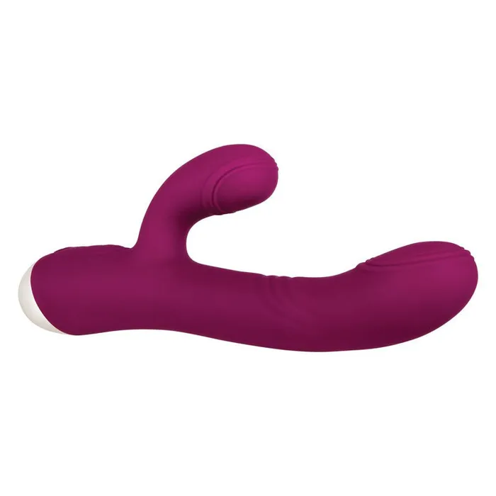 Vibrators Evolved Evolved Double Tap Burgundy Red 222 cm USB Rechargeable Rabbit Vibrator