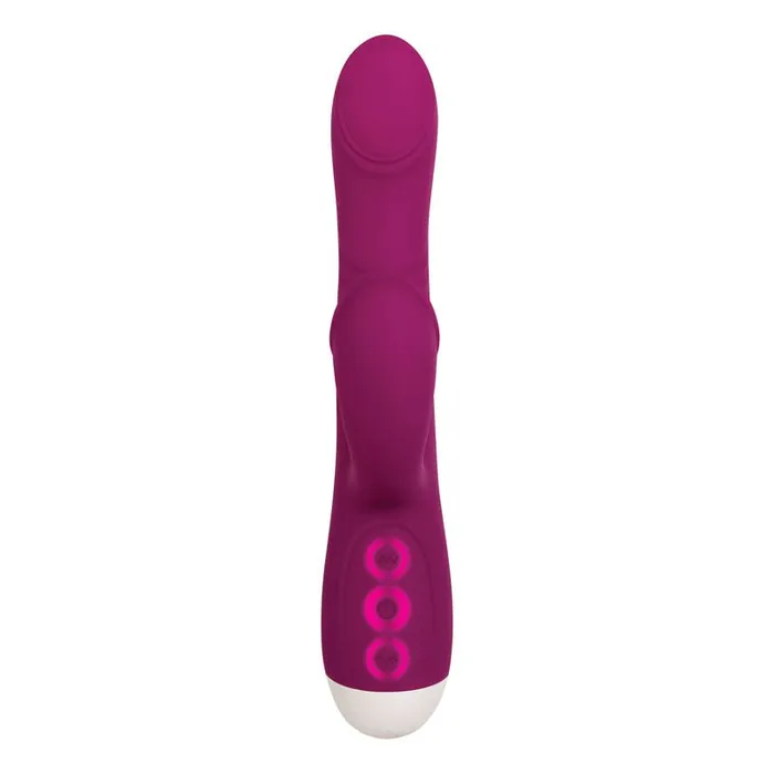 Vibrators Evolved Evolved Double Tap Burgundy Red 222 cm USB Rechargeable Rabbit Vibrator