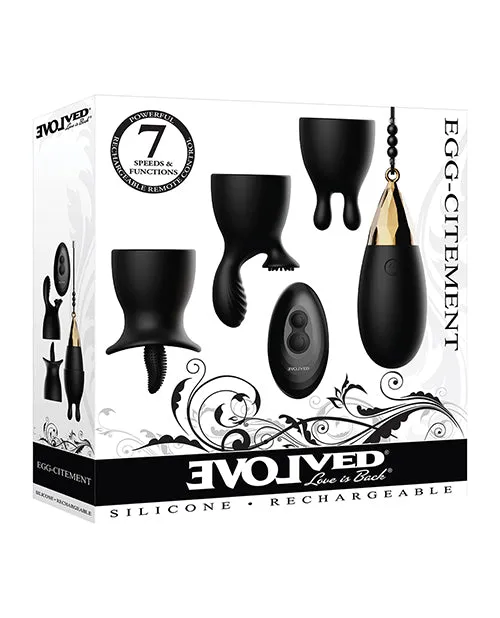 Vibrators Evolved Novelties INC Evolved Egg Citement Rechargeable Bullet BlackGold