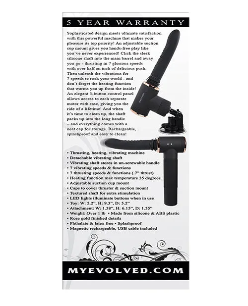 Vibrators Evolved Novelties INC Evolved Too Hot to Handle Thrusting Machine Black