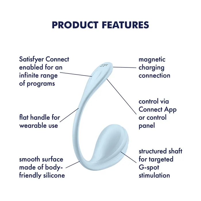 Vibrators Satisfyer Satisfyer Smooth Petal Light Blue Wearable Stimulator with App Control