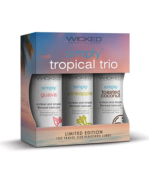 Wicked Sensual Care Tropical Trio Travel Size Flavored Lubes 1 oz Bottles Wicked Sensual Care Male Sex Toys