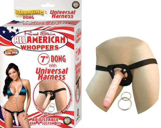 All American 7in Dong Wuniversal Harness Flesh Nasstoys Dildos