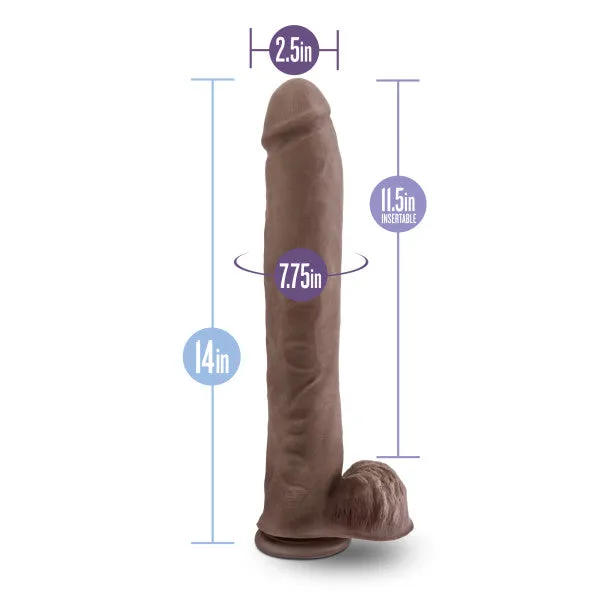 Blush Novelties Au Naturel Daddy 14in Dual Density Chocolate Dildos