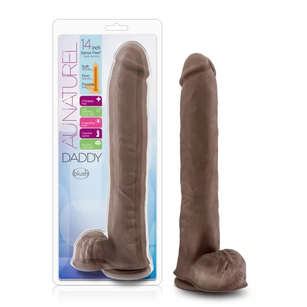 Blush Novelties Au Naturel Daddy 14in Dual Density Chocolate Dildos