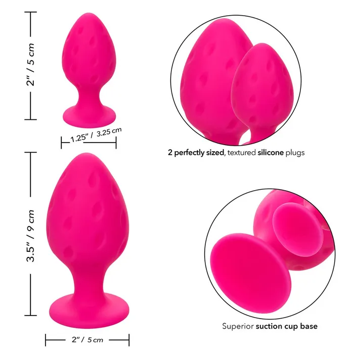 CalExotics Anal Cheeky Butt Plug Duo Pink CalExotics Anal Cheeky Butt Plug Duo Pink