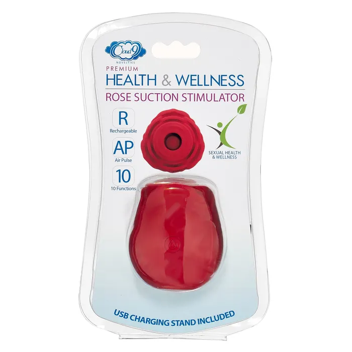 Cloud 9 Novelties Cloud 9 Health Wellness Rose Suction Stimulator Red Vibrators