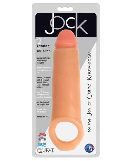 CURVE NOVELTIES Jock 2in Enhancer W Ball Strap Vanilla Male Sex Toys