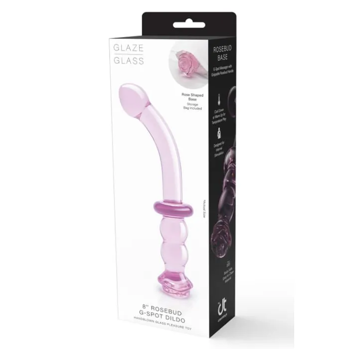 Dildos Dream Toys Glaze Glass Rosebud GSpot Dildo Pink