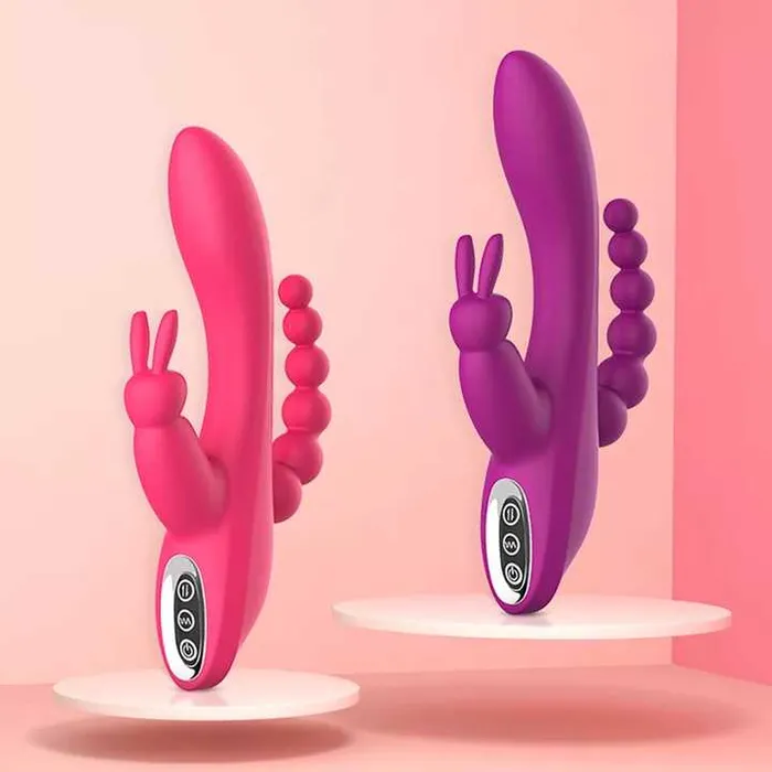 Female Sex Toys 69shadesofplay Vibrator sex shop 3 in 1 GSpot Rabbit Anal Dildo