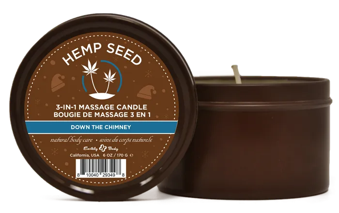Hemp Seed 3in1 Massage Candle Down the Chimney 6oz 170 G Earthly Body Female Sex Toys