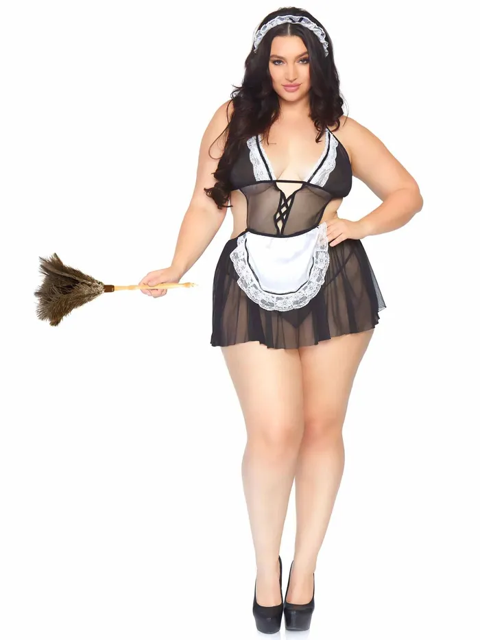 Leg Avenue Anal 3 Pc Fantasy French Maid 1x2x Blackwhite