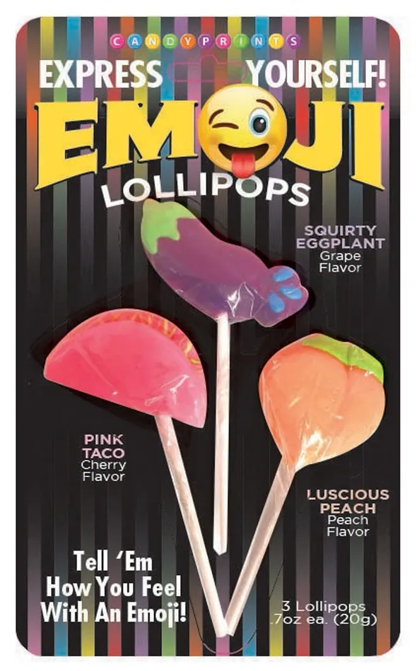 Little Genie Emoji Lollipops 3 Fruit Flavored Vibrators