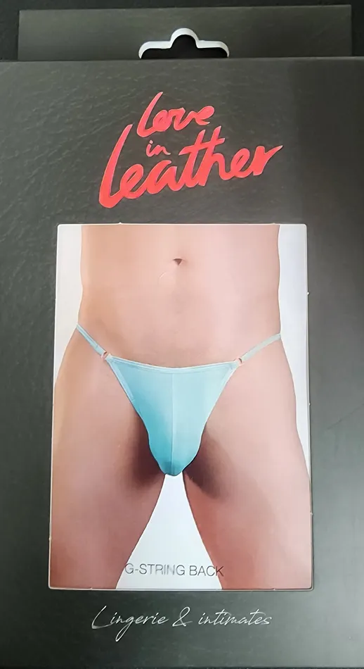 LOVE IN LEATHER Vibrators Love In Leather Baby Blue Lycra GString Boxed Men LXL