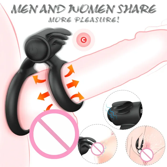 Male Sex Toys 69shadesofplay Double Ring Cock Ring Bullet Vibrating Cockring