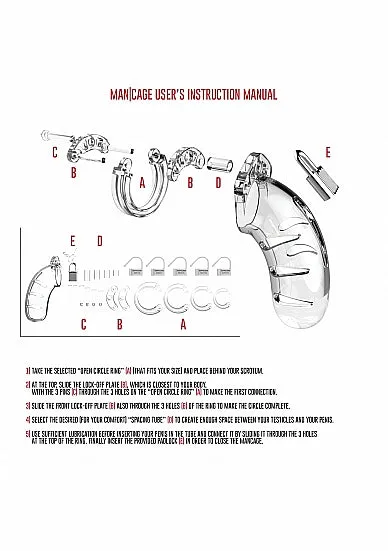 Mancage Chastity 55in Transparent Model 6 SHOTS AMERICA Male Sex Toys